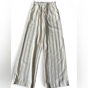 Love Tree Linen Pants - Cream, Blue, Tan Stripe - NWT - Size Small